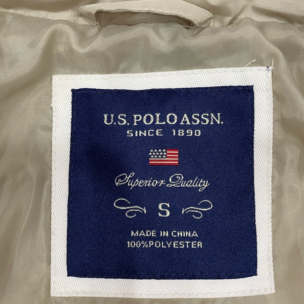 NWT U.S. Polo Assn. Beige Tan Quilted Jacket Puffer Coat Women’s Small - Picture 6 of 11